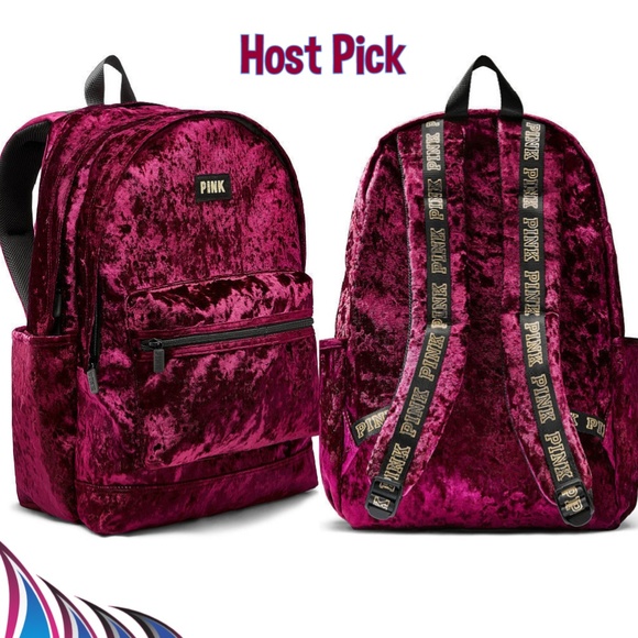PINK Victoria's Secret Handbags - LAST ONE🎀New VS PINK Ruby Velvet Backpack LARGE
